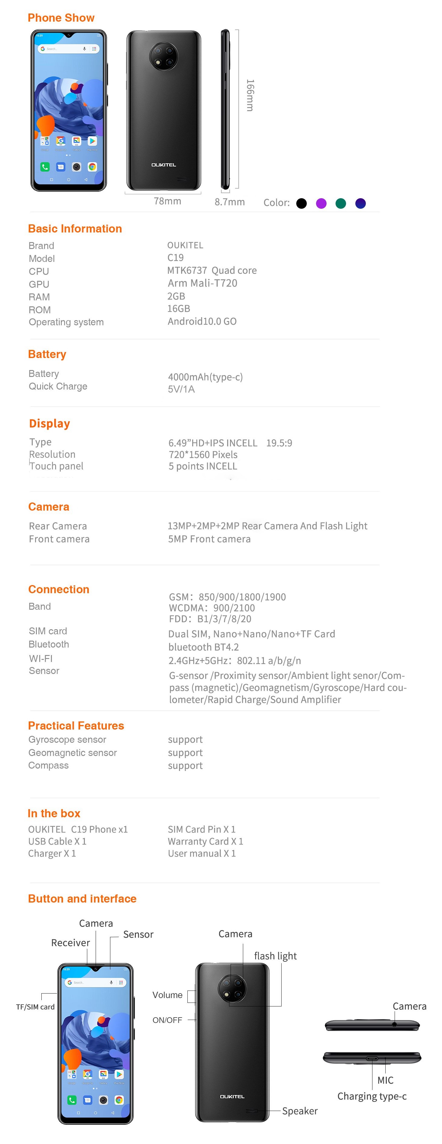 Oukitel C19 smartphone